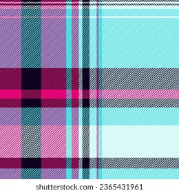 Background seamless plaid of textile check pattern with a texture tartan vector fabric in light and cyan colors.