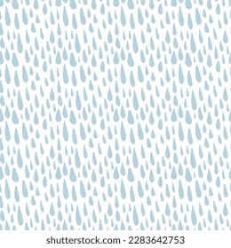 Background with seamless rain pattern, blue water drops.