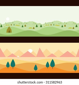 Background Seamless scenery seasons and landscapes, vector illustration