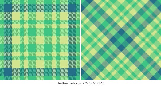 Background seamless tartan of plaid textile texture with a pattern fabric check vector. Set in sea colors for latest fashion trends.