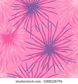 Background. Seamless texture. Lilac salute on a pink background