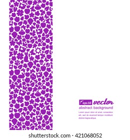 Background with seamless texture. Silhouettes of birds, flowers, butterflies, berries. Vector.