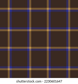 Hintergrund nahtlose Vektorgrafik. Stofftartan-Textur. Plaid Muster Textil Check in dunklen und orangen Farben.