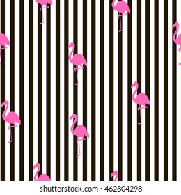 Background seamless vector flamingo, flamingo sketch vector illustration seamless. tropical theme, the idea of textiles, fashion trend, flamingo pattern, print strip