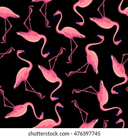 Background seamless vector flamingo, flamingo sketch vector illustration seamless. tropical theme, the idea of textiles, fashion trend, flamingo pattern
