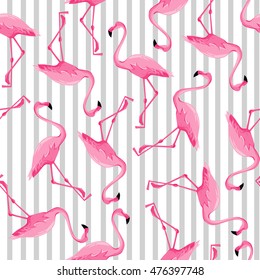 Background seamless vector flamingo, flamingo sketch vector illustration seamless. tropical theme, the idea of textiles, fashion trend, flamingo pattern