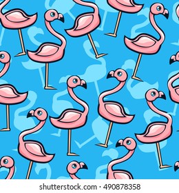 Background seamless vector flamingo, flamingo sketch vector illustration seamless. tropical theme, the idea of textiles, fashion trend, flamingo pattern