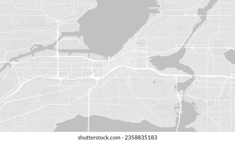 Background Seattle map, United States, white and light grey city poster. Vector map with roads and water. Widescreen proportion, digital flat design roadmap.