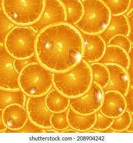 Background from segments orange with drops, seamless structure. The vector image for your successful projects 