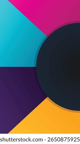 Background semi circle with colorful sunbeam backdrop for social media promotion and presentation. Trendy with bright colours perfect for poster, wallpaper, banner and backdrop