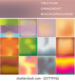 background set  of 12 abstract vector gradient backgrounds with vintage feel