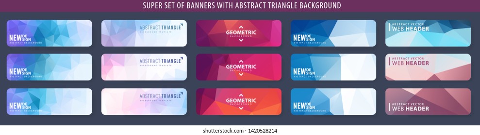 background set of abstract vector banner with triangle background template for design background water group colourful abstract scene pile colorful sky performance modern site business blue clean cool