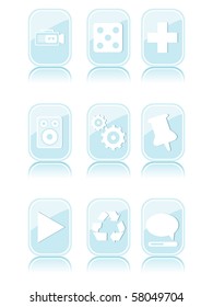 plano de fundo com conjunto de ícones azuis brilhantes