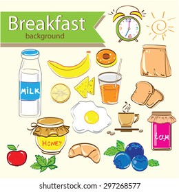 "background set of breakfast" for design
