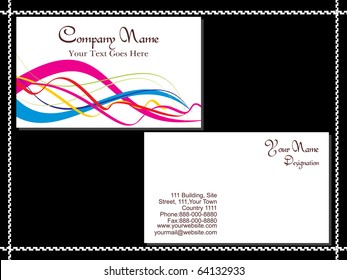 background with set of business card, vector illustration