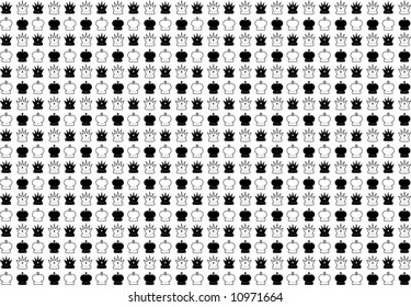 Background set of chess game. Vector illustration. Black-and-white.