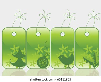 background with set of colorful christmas sale tag