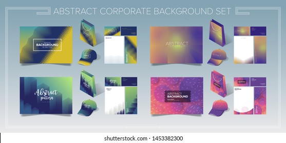 A background set of corporate identity template for promotional gift set, marketing items.