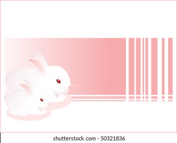 background with set of cute hare, vector theme