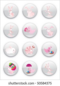 background with set of easter icons, vector illustration