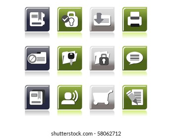 background with set of glossy icons