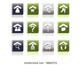 fondo con conjunto de iconos brillantes