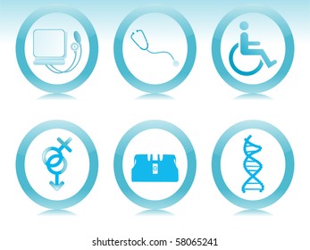 background with set of glossy icons, illustration