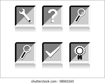 background with set of glossy icons, illustration