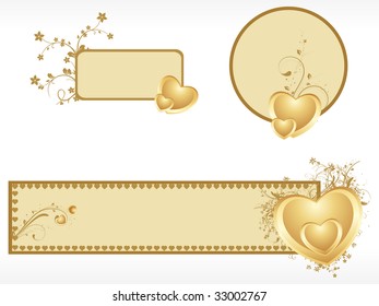 background with set of golden romantic day banner