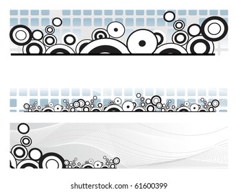 background with set of header, vector illustration