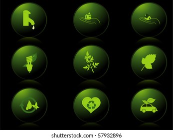 background with set of icons, vector illustration
