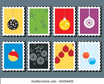 fondo con conjunto de estampado de navidad, ilustración vectorial