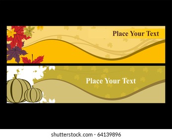 background with set of thanksgiving day header, vector illustration