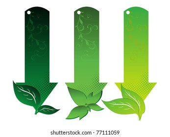fondo con un conjunto de tres etiquetas de venta de concepto de ecología