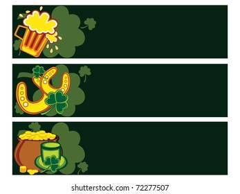 background with set of three patrick day banner, vector illustration