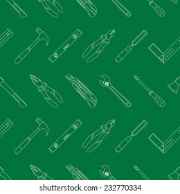 background with set of tools icons, seamless pattern