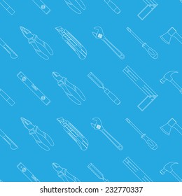 background with set of tools icons, seamless pattern