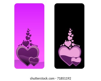 background with set of two romantic banner