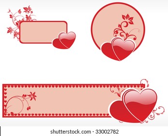 background with set of valentine day banner