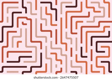 Background set of vibrant maze lines in an abstract pattern with vintage tones and soft texture
