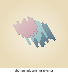 Background of several multi-colored plastic plates. Vector illustration