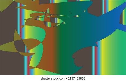 fondo de tonos marrones, azules, verdes, amarillos y rojos
