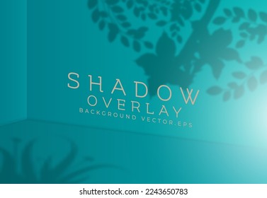 Background shadow overlay with silhouettes of leaves and flowers. Vector Illustration