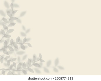 Background with shadows of tree leaves on the wall