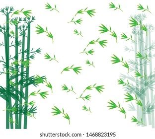 the background of a shady bamboo forest with a full moon atmosphere