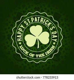 Background with Shamrock Leaves for St Patrick's Day dasign. Vector illustration