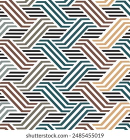 background shape Geometric line pattern, various colors arranged neatly, like woven