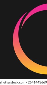 Background shapes curve gradient yellow to pink waves in black background