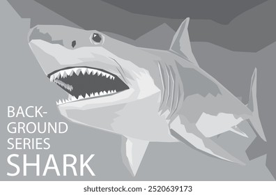 background shark attack abstract in greyscale
