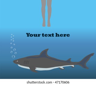 background with shark. eps 10.